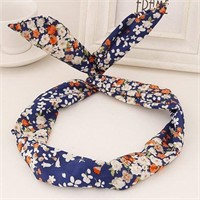 Cute Blue Floral Hairband/scarf