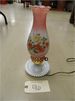 Electrified Lamp with floral flute