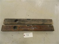 Pair of old wooden levels 28" Long & 18" Level (3)