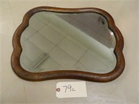 Wood framed mirror - oak