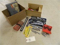Lot of assorted drill bits & socket sets