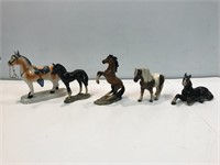 Porcelain horse figurines 5”.