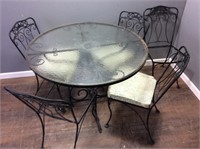 5 PIECE WROUGHT IRON PATIO FURNITURE