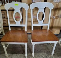 PAIR OF WOODEN SEAT CHAIRS