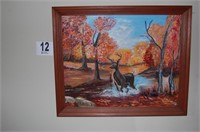 Framed Canvas Painting by Lloyd Watts 33x27.25"