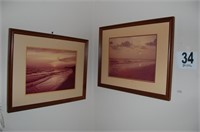 Framed Beach Photos 21.75x18"