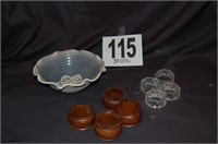 Pottery Bowl and Napkin Rings