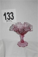 Purple Pressed Glass Dish 6.5"