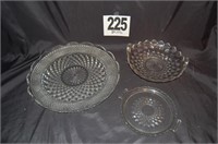 3 Glass Trays 7.5", 9", and 14"