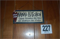 Nana's Kitchen Sign 12.5x5.5"