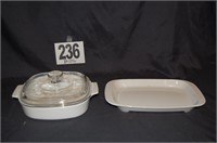CorningWare 'Just White' Dish with Lid and Tray