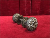 Antique Stamped Metal Door Knob Assembly