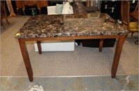 Faux Marble Diner Table   36" X 38" X 60"