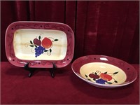 15" x 10" Platter & 14" Bowl - Hand Painted