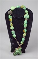Charles Albert Sterling & Turquoise Necklace