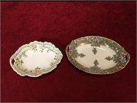 2 Vintage Hand Painted Candy Dishes