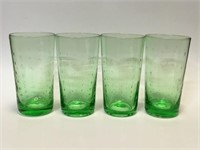 4 1970s Art Glass Tumblers