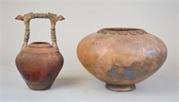 2 Raku Pottery Vessels