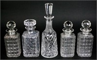 5 Crystal Decanters