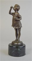 Crizaro Bronze Girl Blowing Bubbles