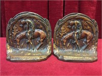 End Of The Trail Cast Iron Bookends