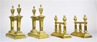 2 Pair of Brass Fireplace Chenets