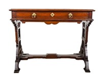 American Renaissance Leather Top Console Table