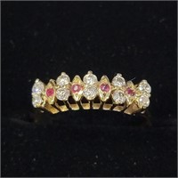 $2500 14K  Diamond(0.5ct) Ruby(0.08ct) Ring