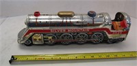 15"Vintage Tin Silver Mountain Train Made In Japan
