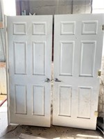 White 6 panel hollow core doors 32 x 80