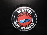 Mattel Hotwheels Custom Corvette Bottle Cap Sign