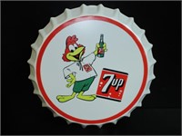 7 UP Chicken Man Bottle Cap Sign