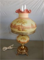 Fenton Art Glass Co. Lamp,  Hand Painted #6132