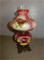 Hurricane Style Lamp w/ Flowers, Electric