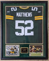 Framed Autographed Clay Matthews Jersey Tribute