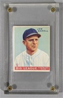 1933 Joe Sewell Goudy Baseball Card #165