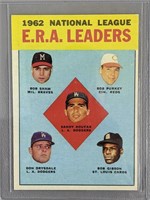 1963 Topps N.L. E.R.A Leaders Baseball Card #5