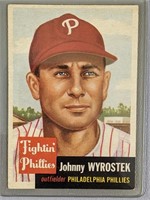 1953 Topps Johnny Wyrostek Baseball Card #79