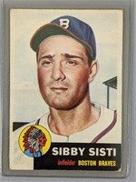 1953 Topps Sibby Sisti Baseball Card #124