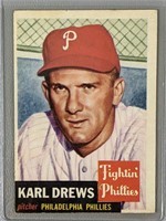 1953 Topps Karl Drew Baseball Card #59