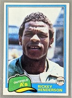1981 Topps Rickey Henderson Baseball Card #261