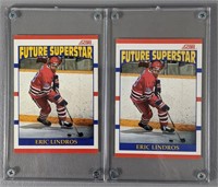 Two 1990 Score Eric Lindros Rookie Cards