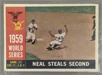 1960 Topps 1959 W.S. Neal Steals Second #385