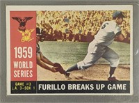 1960 Topps 1959 W.S. Furillo Breaks Up Game #387