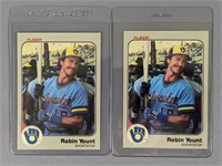 Two 1983 Fleer Robin Yount Baseball Cards #51