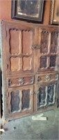 Vintage wood China cabinet-70" tall x 48" w x 18"