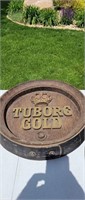 Tuborg Gold keg barrel end style wall sign