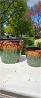 Med &  small Roseville green pots