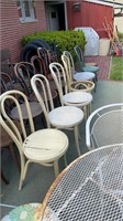 Lot of six round back chairs painted various