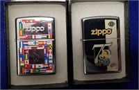 (2) Zippo Advertising Zippo Lighters NOS